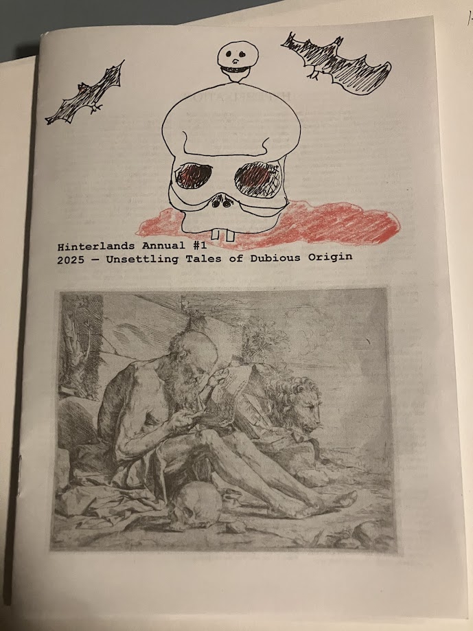 a photo of a demo for a zine titled Hinterlands Annual Vol 1